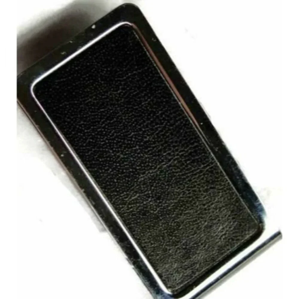 Money Clip Silver Tone & Black Wallet Credit Card Cash ID Holder